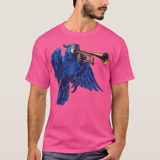 T-shirt Hyacinth Macaw Jouer La Trompette (Devant)