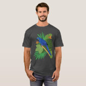 T-shirt Hyacinth macaw with leaves (Devant entier)