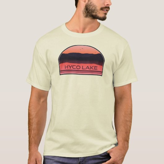 T-shirt Hyco Lake North Carolina Red Sunrise (Devant)