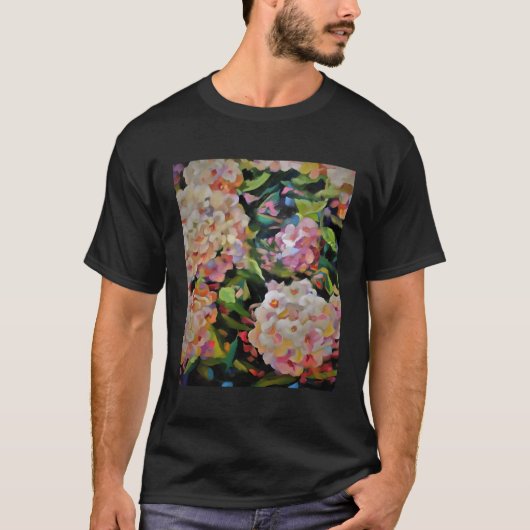 T-shirt Hydrangea Blossom Décoratif Floral K Florets (Devant)