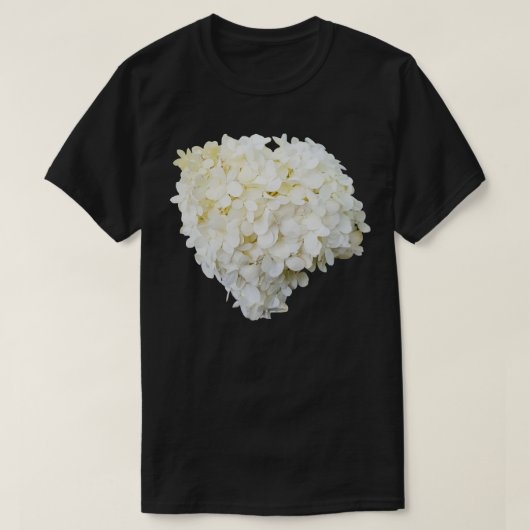 T-shirt Hydrangée blanche Coupe photo florale (Design devant)