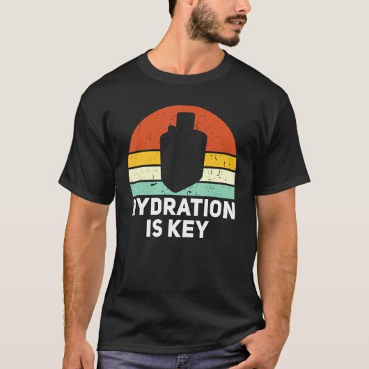 T-shirt Hydratation Est Clé Bouteille D'Eau Camping Extéri (Devant)