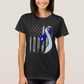 T-shirt Hydrocéphalie Survivor USA Drapeau Guerrier de sen (Devant)