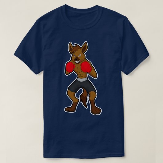 T-shirt Hyena à la boxe avec gants de boxe (Design devant)