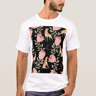 T-shirt Hyena & Protea : Arrière - plan noir sans couture
