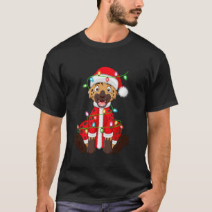 T-shirt Hyena Xmas Lighting Père Noël Costume Hyena Noël