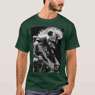 T-shirt Hyène avec guitariste rockeur Animal Punk Grunge E