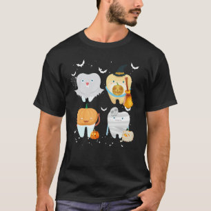 T-shirt Hygiéniste dentaire Halloween Citrouille sorcière