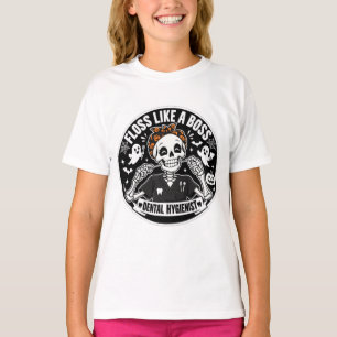 T-shirt Hygiéniste dentaire squelette d'Halloween
