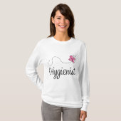 T-shirt Hygiéniste rose mignon de papillon (Devant entier)