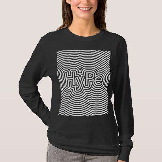 T-shirt Hyper illusion optique op art lignes blanches mini (Devant)