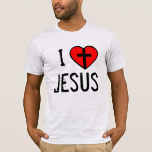 T-shirt I <3 Jésus, parce qu'il m'a aimé la première fo