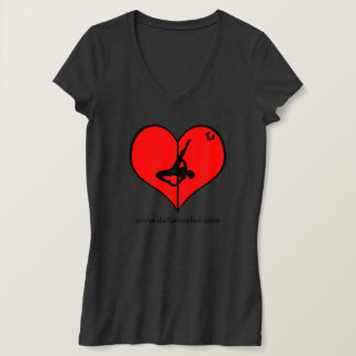T-shirt I <3 Pole V-Neck Dames Tee