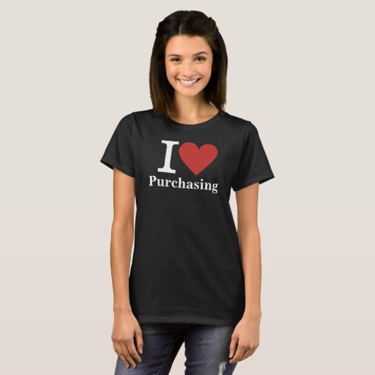 T-shirt I ❤️ Achats pour les employés CUSTOM Femmes (Devant entier)