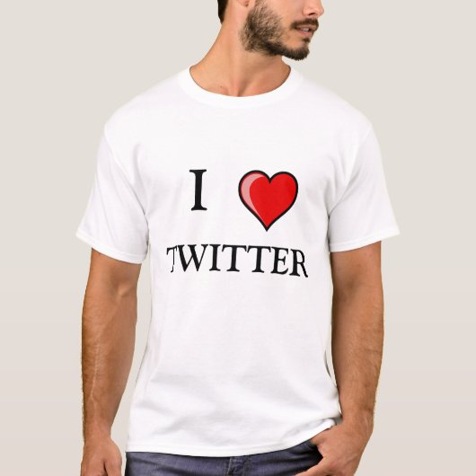 T-SHIRT I, AIME TWITTER (Devant)