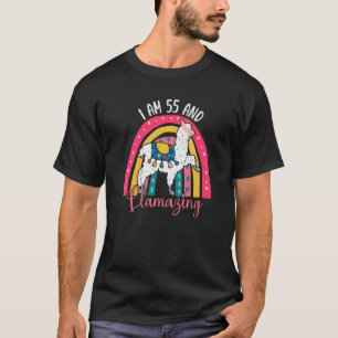 T-shirt I Am 55 Year Old And Llamazing Alpaca  Llama 55th