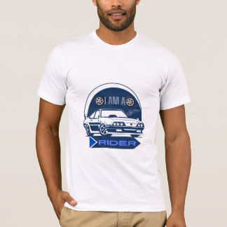 T-shirt "I AM A RIDER" titre voiture logo design