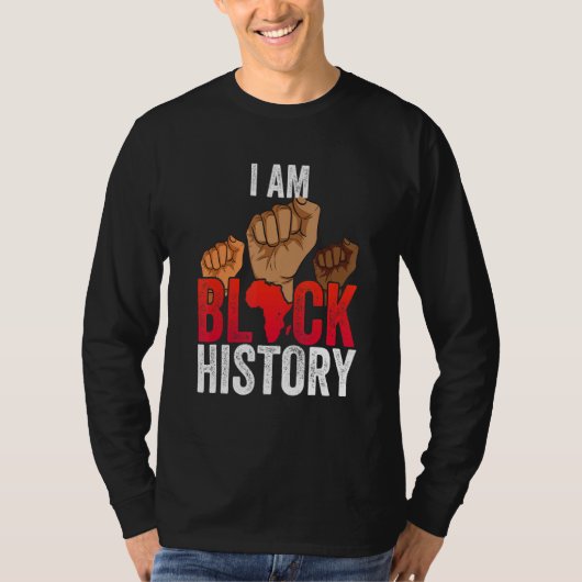 T-shirt I Am Black History Fight Hand Black History Month (Devant)