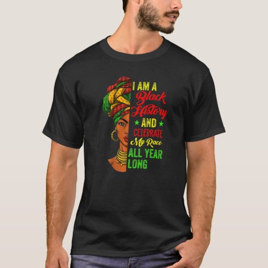 T-shirt I Am Black History Month Proud Afro African Black  (Devant)