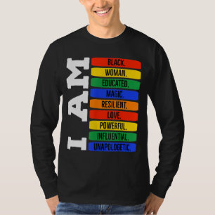 T-shirt I Am Black Woman Queen - Black History Month Junet