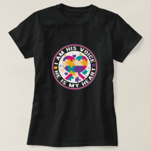 T-shirt I Am his Voice Autism Mom - Mois de la Sensibilisa