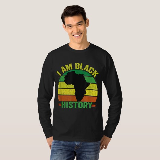 T-shirt I AM NOIR HISTOIRE - Noir Mois Histoire Retro Vin (Devant entier)