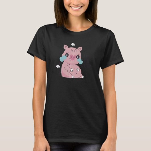 T-shirt I Am Still Beautiful Cute Little Fat Piggy Crying (Devant)