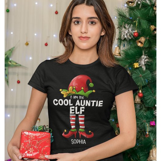 T-shirt I am The Cool Auntie Elf Funny Elf