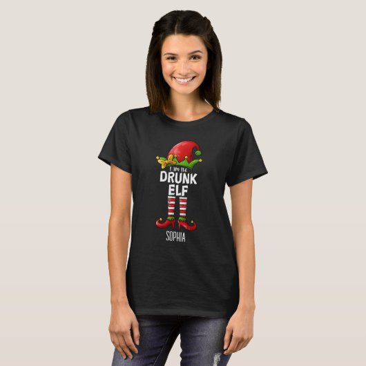 T-shirt I am The Drunk Elf Funny Christmas Elf (Devant entier)