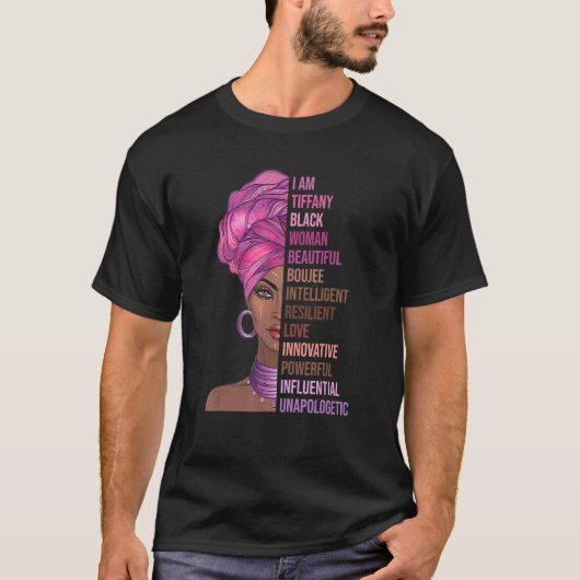 T-shirt I Am Tiffany Black Woman Histoire Mois 2022 Pride (Devant)