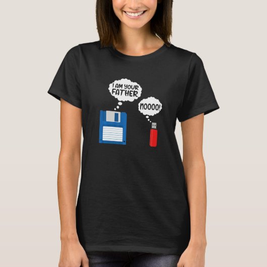 T-shirt I Am Your Father Fun USB Floppy Disk IT Computer G (Devant)