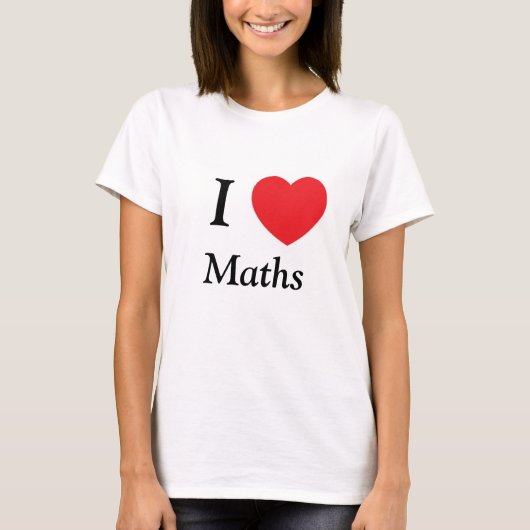 T-SHIRT I AMOUR DE MATHS DE COEUR (Devant)