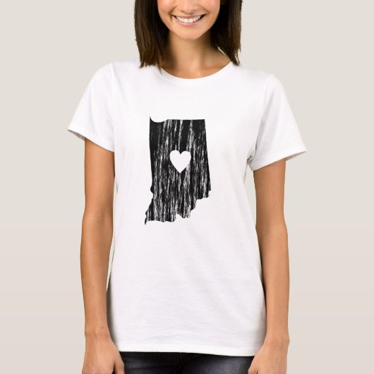 T-shirt I amour porté grunge d'état d'ensemble de (Devant)