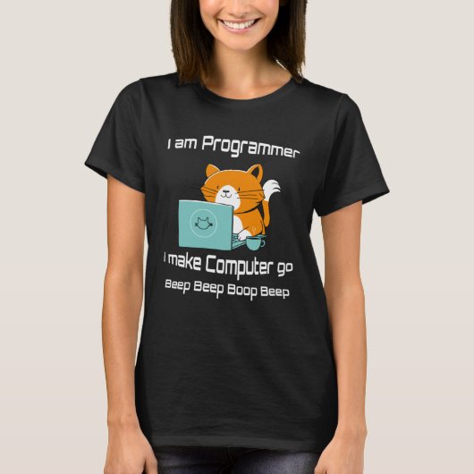 T-shirt I are Programmer  Cat Gamer PC Video Games (Devant)
