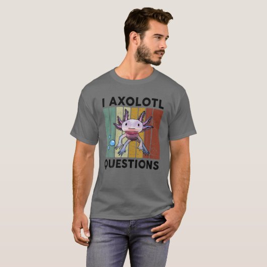 T-shirt I Axolotl Questions S Enfants Jeune Costume mignon (Devant entier)