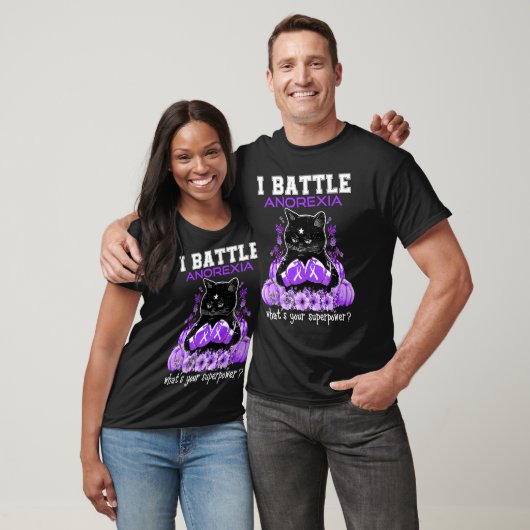 T-shirt I Battle Anorexia Sensibilisation Chat (Unisexe)