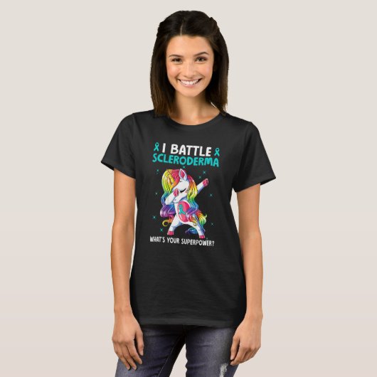 T-shirt I Battle Scleroderma What's Your Superpower Turquo (Devant entier)