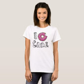 T-shirt I beignet rose mordu par soin de beignet (Devant entier)