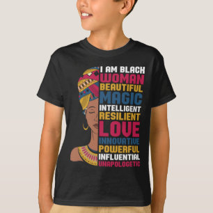 T-shirt I Black Woman Beautiful Magic Intelligent Black