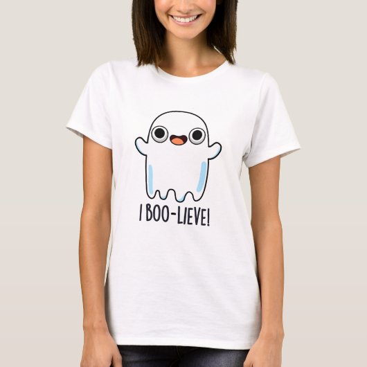 T-shirt I Boo-lieve Funny Positive Ghost Pun (Devant)