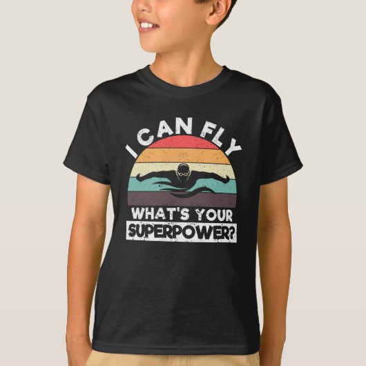 T-shirt I can fly What is your super power Funny (Devant)