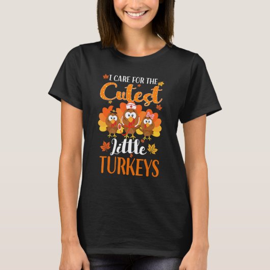 T-shirt i care for the cutest little turkey (Devant)