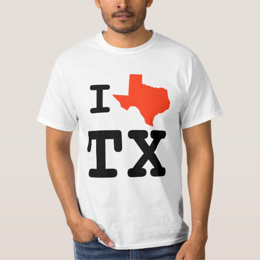 T-shirt I chemise du Texas de coeur (Devant)