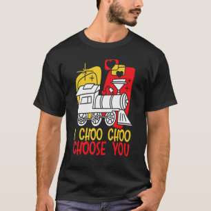 T-shirt I Choo Choo Choisissez Vous Valentines Day Hearts