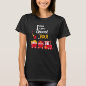 T-shirt I Choo Choo Choose You Valentines Day Train Hearts (Devant)