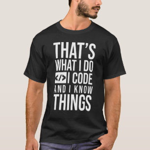 T-shirt I Code Et Connaissances Programmeur Phyton Java Co