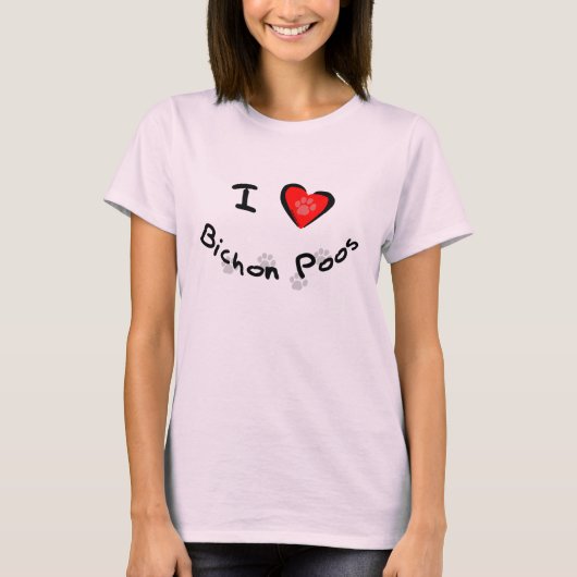 T-shirt I coeur - amour Bichon Poos (Devant)