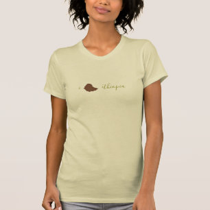 T-shirt i coeur éthiopie féminine v-neck chemise