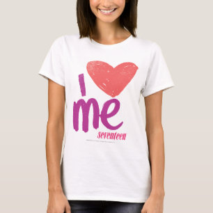 T-shirt I coeur je Rose-Pourpre