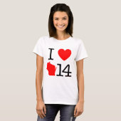 T-shirt I coeur le Wisconsin 14 (Devant entier)
